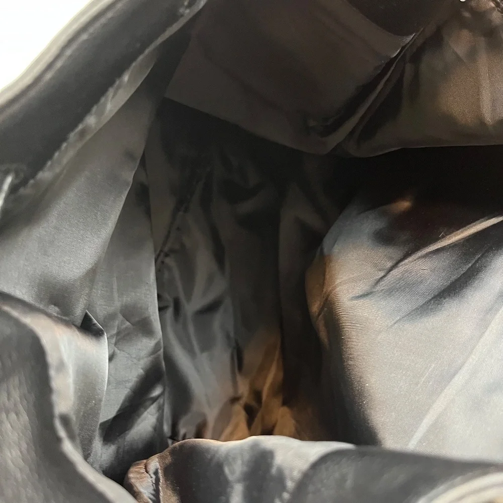 Victoria's Secret Fringe Bag Purse Backpack Black Faux Leather NEW
